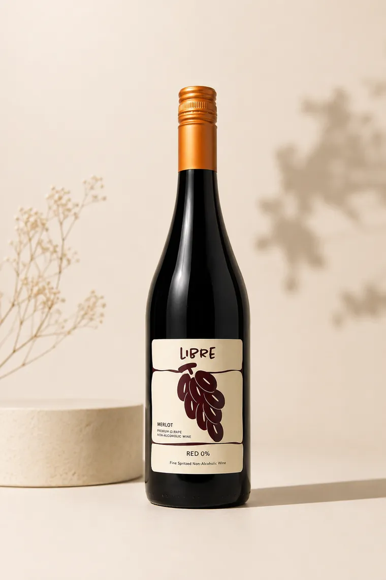 LIBRE Merlot standing alone in warm afternoon light.